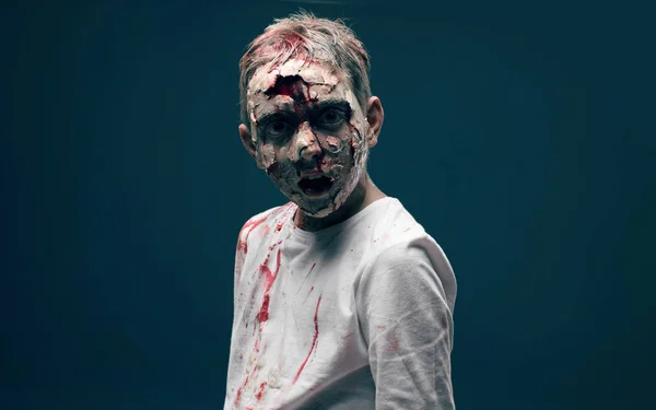 Dead Boy Zombie Horror Halloween Concept — Stock Photo, Image