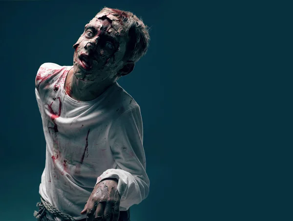 Mrtvý Chlapec Zombie Horor Halloween Koncept — Stock fotografie