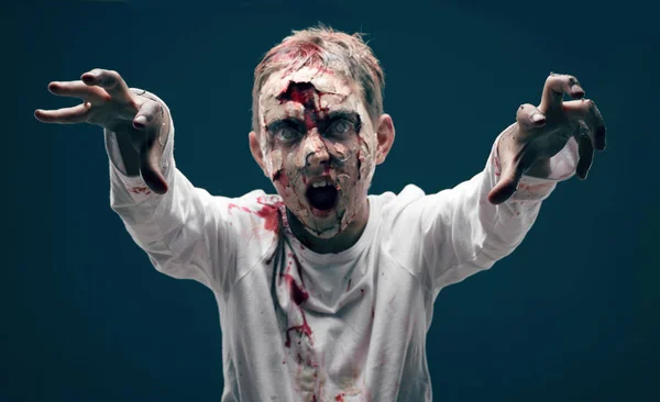 Zombie Chico Muerto Concepto Halloween Horror — Foto de Stock