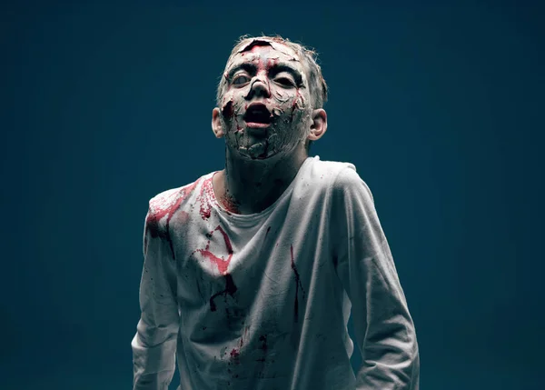 Zombie Ragazzo Morto Horror Concetto Halloween — Foto Stock