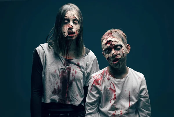 Des Zombies Morts Des Garçons Horreur Concept Halloween — Photo
