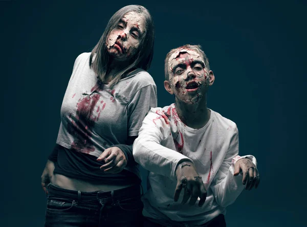 Donna Morta Zombie Maschietti Horror Concetto Halloween — Foto Stock