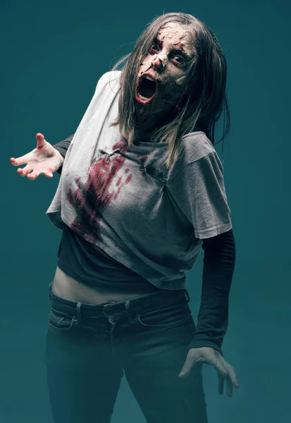 Dode Vrouw Zombie Horror Halloween Concept — Stockfoto