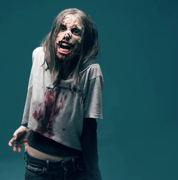 Dode Vrouw Zombie Horror Halloween Concept — Stockfoto