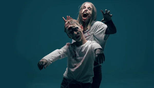 Des Zombies Morts Des Garçons Horreur Concept Halloween — Photo