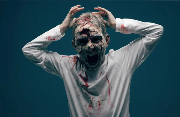 Zombie Ragazzo Morto Horror Concetto Halloween — Foto Stock