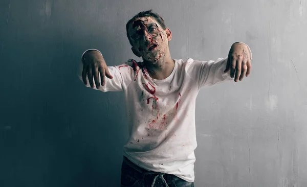 Dode Jongen Zombie Horror Halloween Concept — Stockfoto