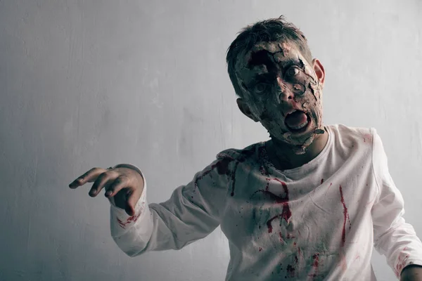 Zombie Ragazzo Morto Horror Concetto Halloween — Foto Stock