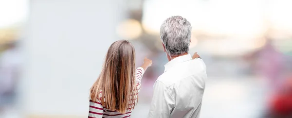 Senior Cool Husband Wife Back View Hand Hip Scratching Head — Stock Photo, Image