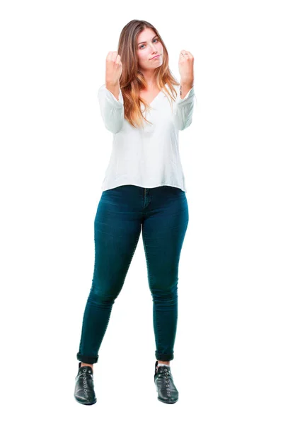 Menina Com Capisci Sinal Italiano — Fotografia de Stock