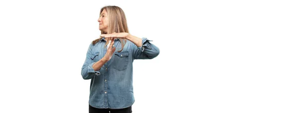 Äldre Vacker Kvinna Time Out Konceptet — Stockfoto