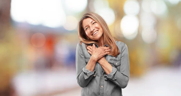 Senior Beautiful Woman Love Concept — Stock Photo, Image