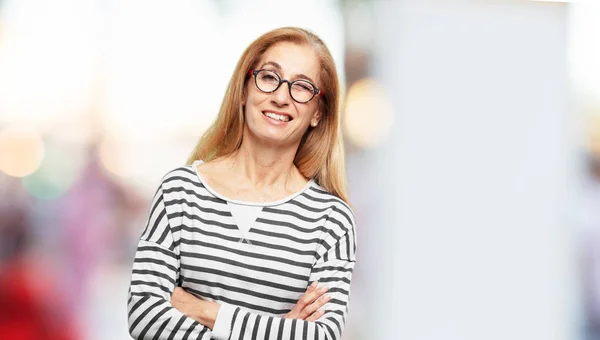 Senior Beautiful Woman Wink Eye Concept — Stock Photo, Image