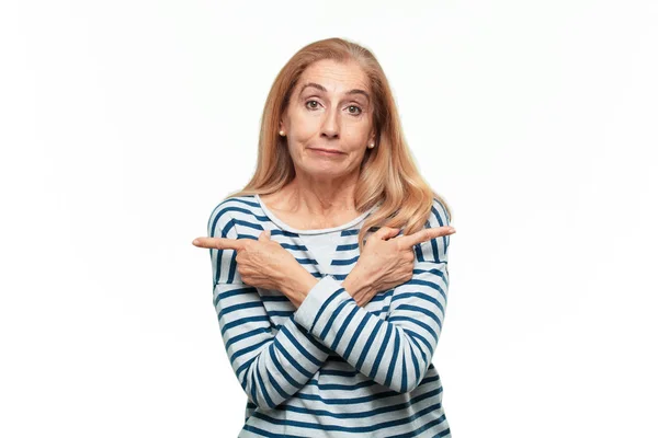 Senior Beautiful Woman Confused Expression — Stock Photo, Image