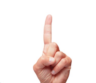 jest gösteren izole erkek ele