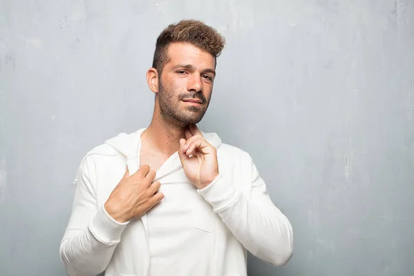 Young Handsome Man Anxious Stressed Nervous Gesture Feeling Great Pressure — Stock Photo, Image