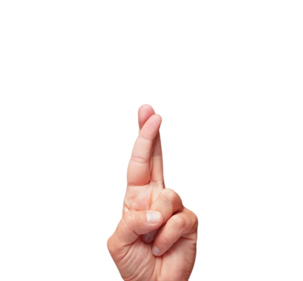 男性の手の指の交差を分離 — ストック写真