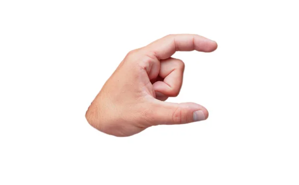 Απομονωμένη Αρσενική Χέρι Κρατήστε Χειρονομία — Φωτογραφία Αρχείου