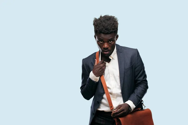 Νέοι Μαύρο Επιχειρηματίας Μια Χειρονομία Ανήσυχος Αγχωμένοι Και Νευρικοί Αίσθημα — Φωτογραφία Αρχείου