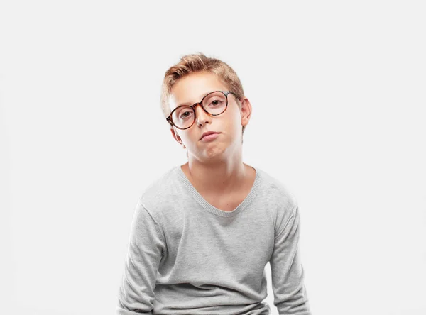 Young Blonde Handsome Boy Looking Stressed Frustrated Closed Eyes Hand — Stock Photo, Image