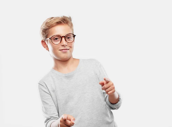 Young Blonde Handsome Boy Smiling Dancing Fun Lively Disco Music — Stock Photo, Image