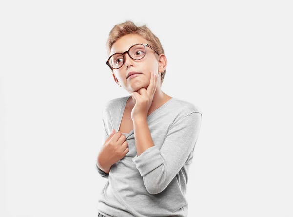 Ung Blond Stilig Pojke Med Orolig Stressad Och Nervös Gest — Stockfoto