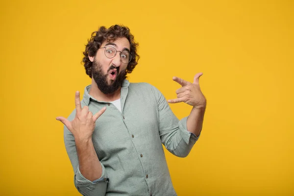 Young Bearded Businessman Expressing Concept — Stock Photo, Image