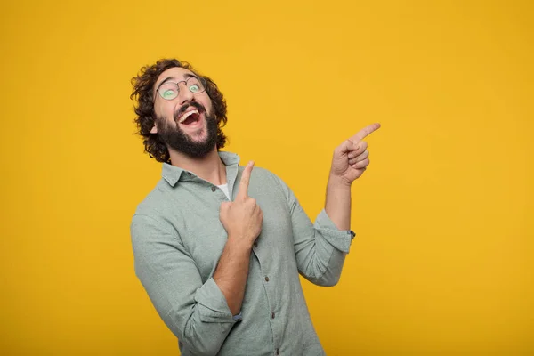 Jovem Empresário Barbudo Expressando Conceito — Fotografia de Stock