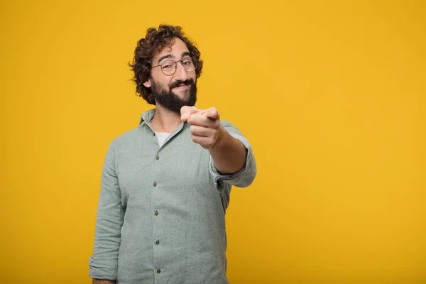 Junger Bärtiger Geschäftsmann Mit Einem Konzept — Stockfoto