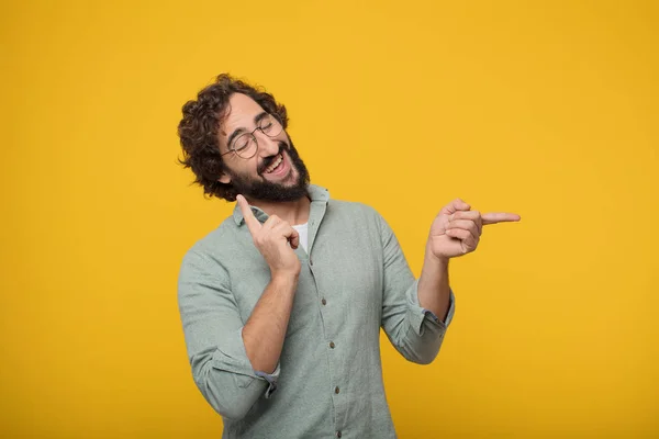 Joven Hombre Negocios Barbudo Expresando Concepto — Foto de Stock