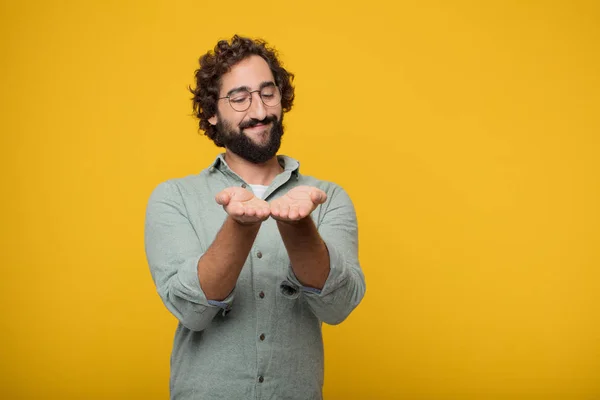 Young Bearded Businessman Expressing Concept — Stock Photo, Image