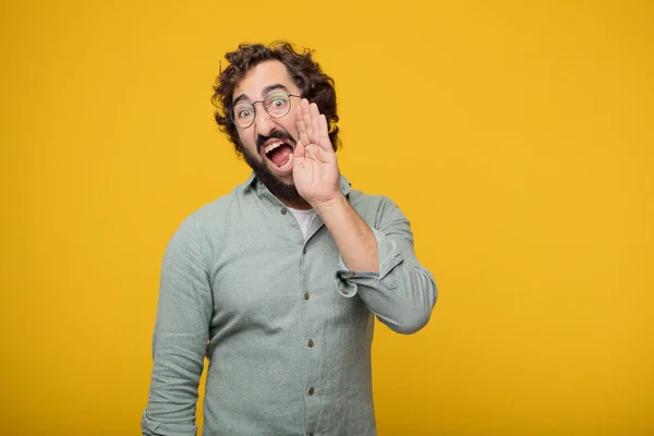 Junger Bärtiger Geschäftsmann Mit Einem Konzept — Stockfoto