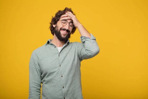 Joven Hombre Negocios Barbudo Expresando Concepto — Foto de Stock