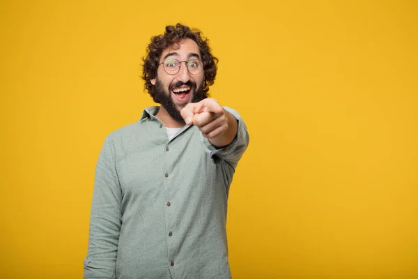 Jovem Empresário Barbudo Expressando Conceito — Fotografia de Stock