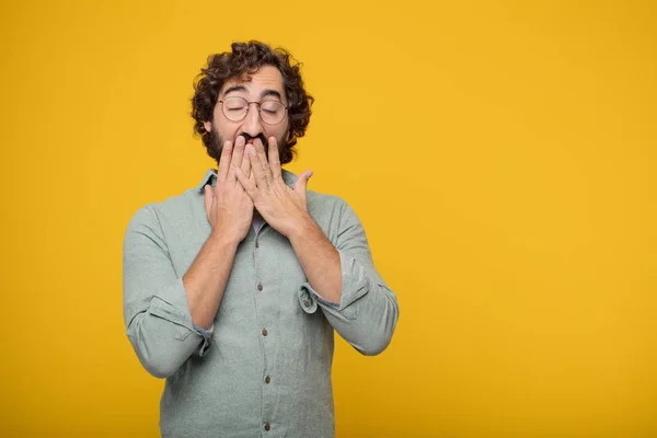 Joven Hombre Negocios Barbudo Expresando Concepto — Foto de Stock