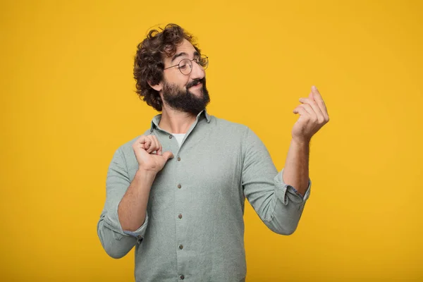 Junger Bärtiger Geschäftsmann Mit Einem Konzept — Stockfoto