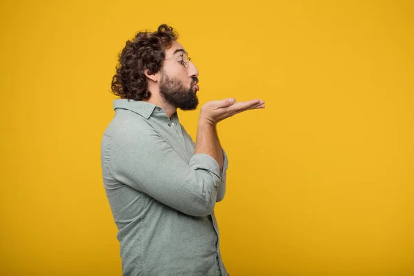 Joven Hombre Negocios Barbudo Expresando Concepto — Foto de Stock