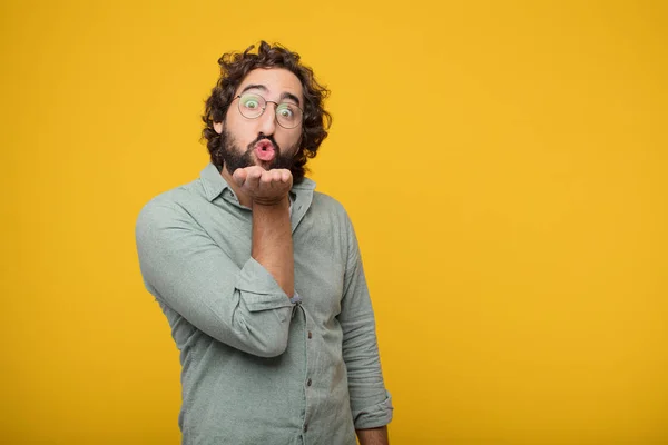 Joven Hombre Negocios Barbudo Expresando Concepto — Foto de Stock