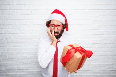 Genç adam el hareketi. Noel kavramı.