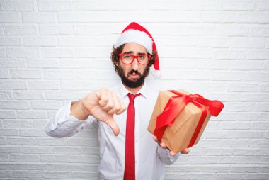 Genç adam el hareketi. Noel kavramı.