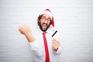 Genç adam el hareketi. Noel kavramı.