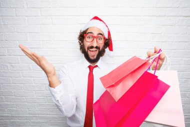 Genç adam el hareketi. Noel kavramı.