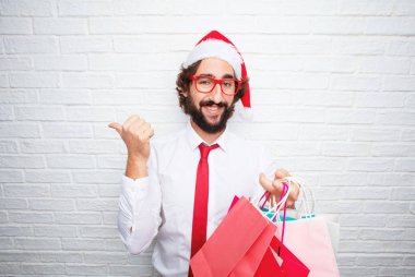 Genç adam el hareketi. Noel kavramı.