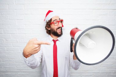 Genç adam el hareketi. Noel kavramı.