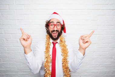 Genç adam el hareketi. Noel kavramı.