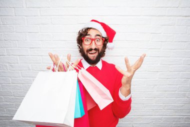 Genç adam el hareketi. Noel kavramı.