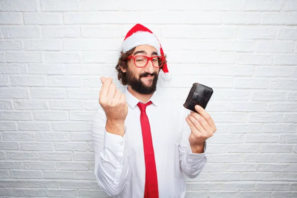 Junger Mann Gestikuliert Weihnachtskonzept — Stockfoto