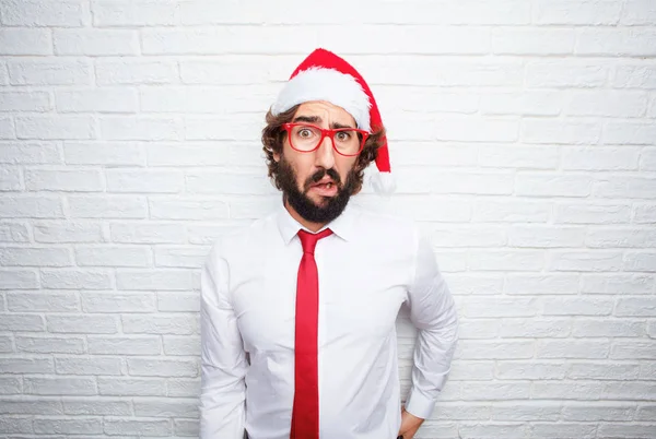 Jeune Homme Qui Gesticule Concept Noël — Photo