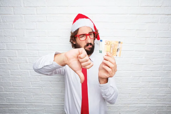 Jovem Gesticular Conceito Natal — Fotografia de Stock