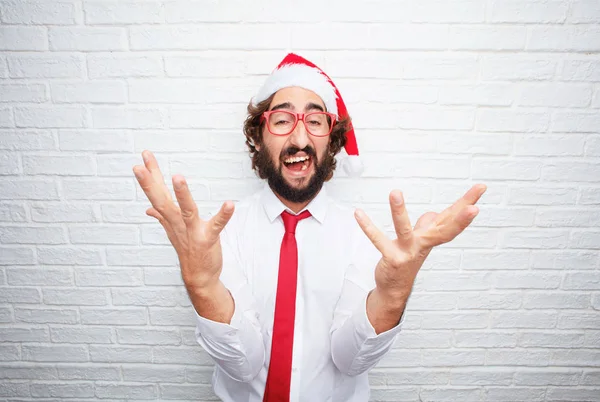 若い男は 身振りで示します クリスマス コンセプト — ストック写真